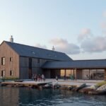 Kristiansund Norvég Klippfisk Múzeum tengerparti helyszínén.