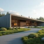 A Norvég Erdészeti Múzeum modern épülete Elverumban.