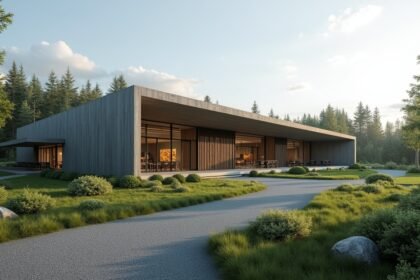 A Norvég Erdészeti Múzeum modern épülete Elverumban.