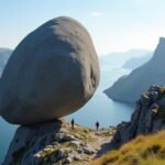 Kjeragbolten, a hatalmas szikla a Lysefjord felett Norvégiában.