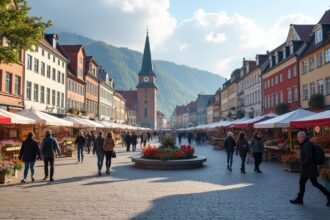 A Bragernes Torg, Drammen pezsgő térsora és piaca