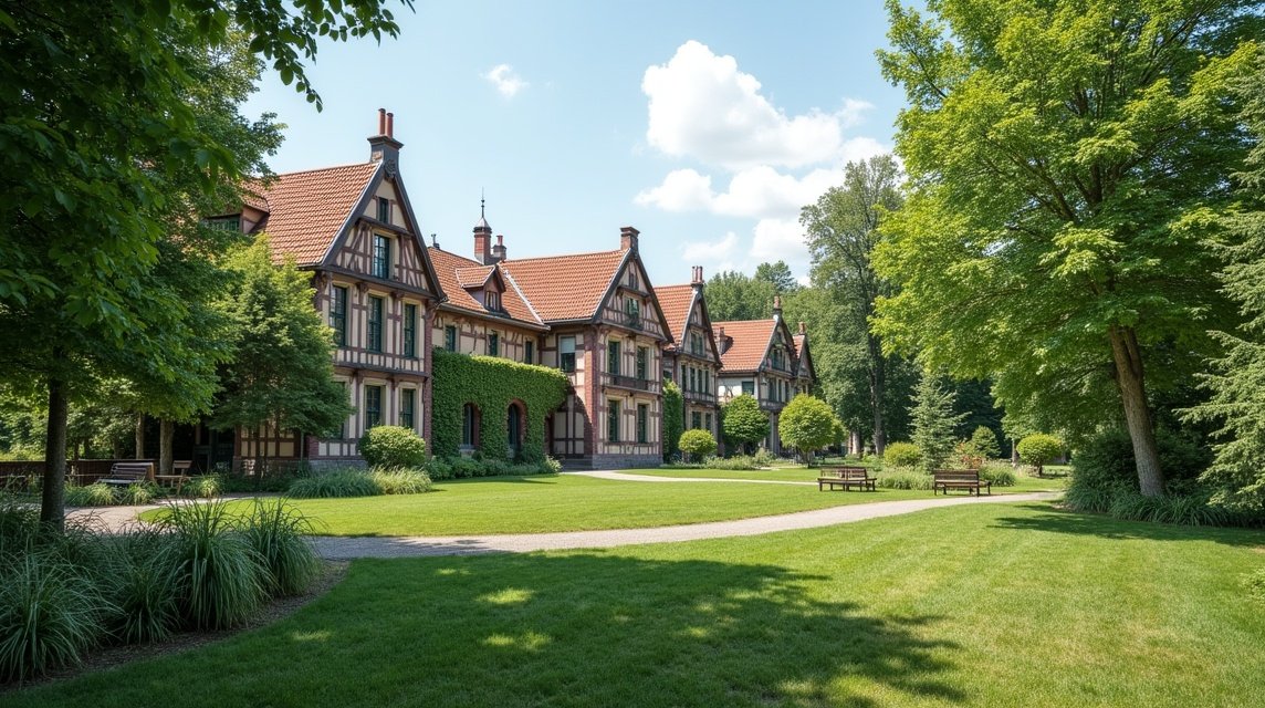 Fritzøehus park lenyűgöző épületei és zöld területei Larvikban