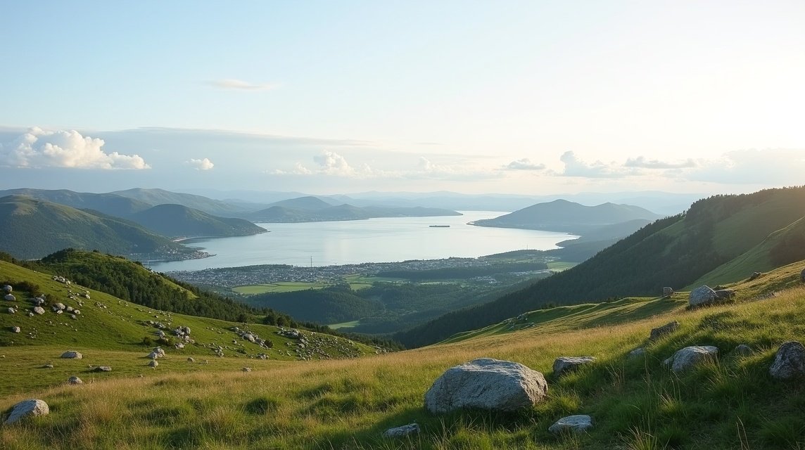 Panoráma Harstad környékén, csodás fjordokkal és hegyekkel