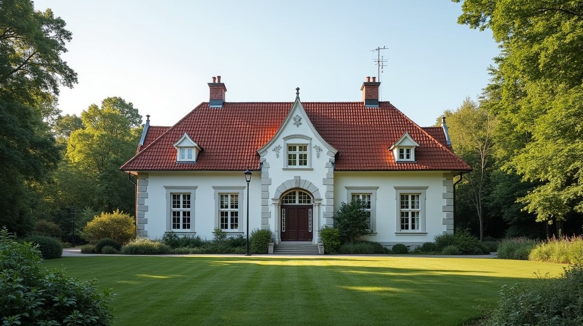 A Gimle Gård kastély gyönyörű homlokzata Kristiansandban