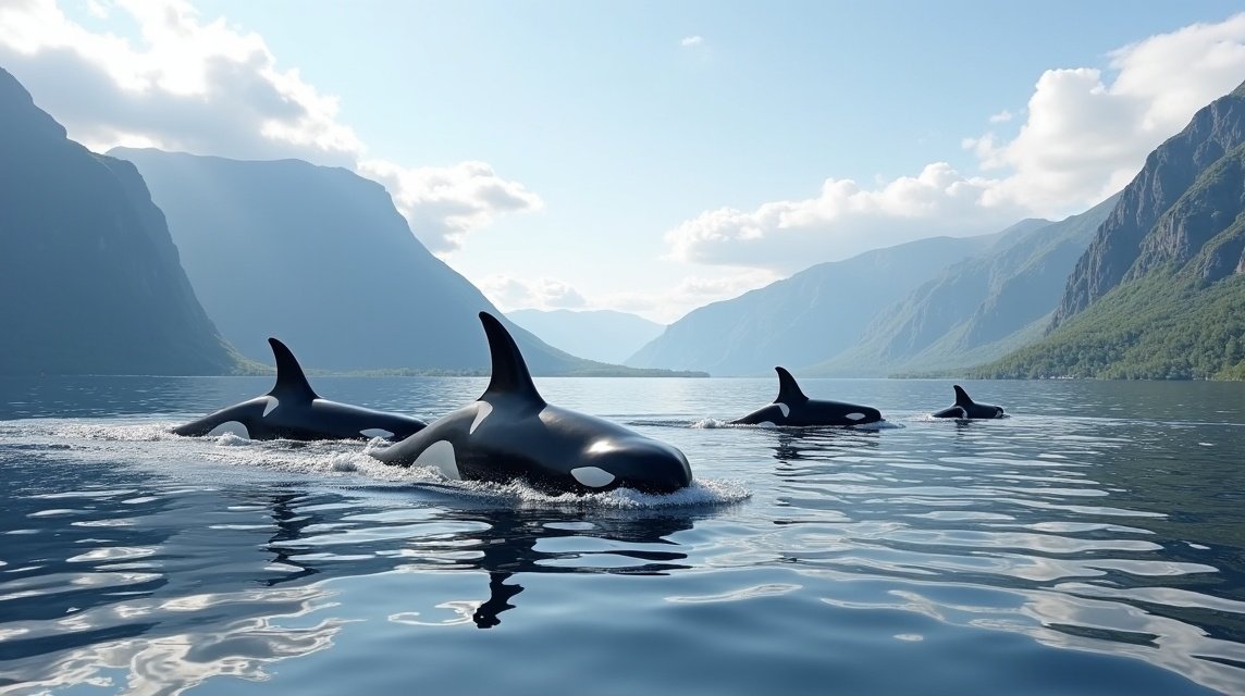 Bálnák és orkáknak Tromsø fjordjaiban a természet csodája