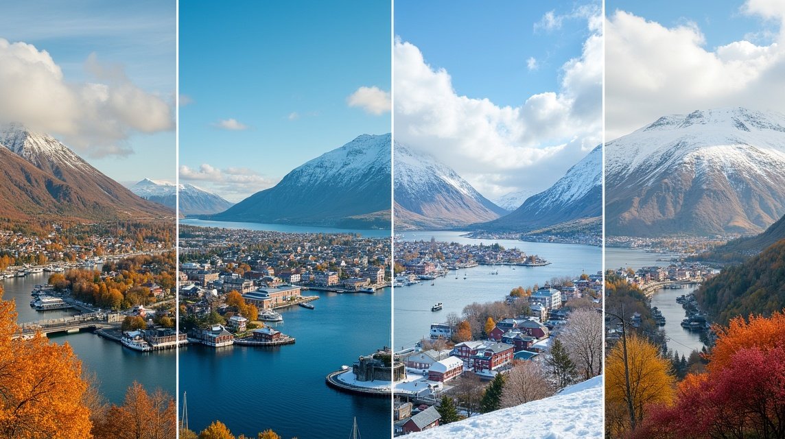 Haugesund látkép különböző évszakokban