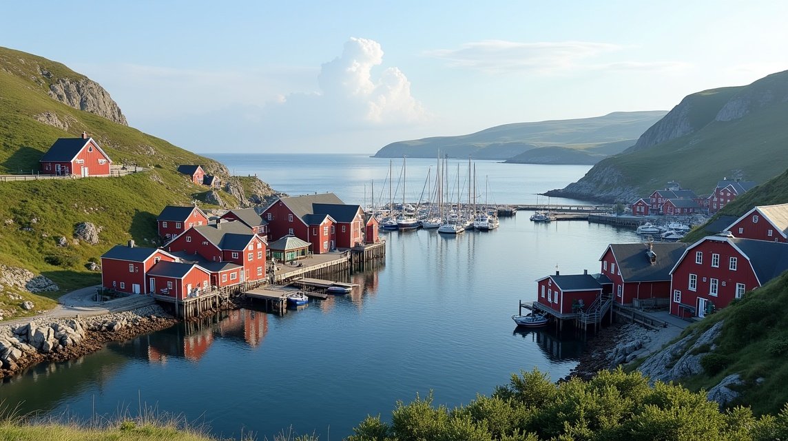 Festői halászfalvak a Karmøy partvidékén Norvégiában.