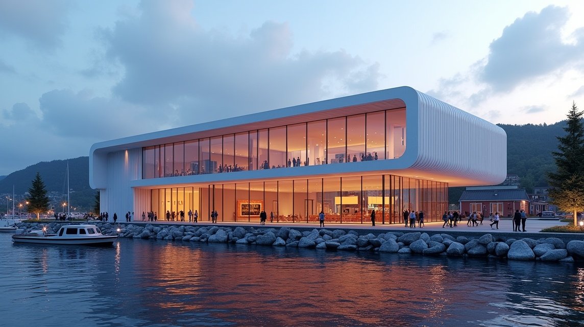 Kristiansund látnivalók - Festiviteten (Operaház) 1 Festiviteten operaház Kristiansundban, lenyűgöző építkezés és tengerre néző kilátás.