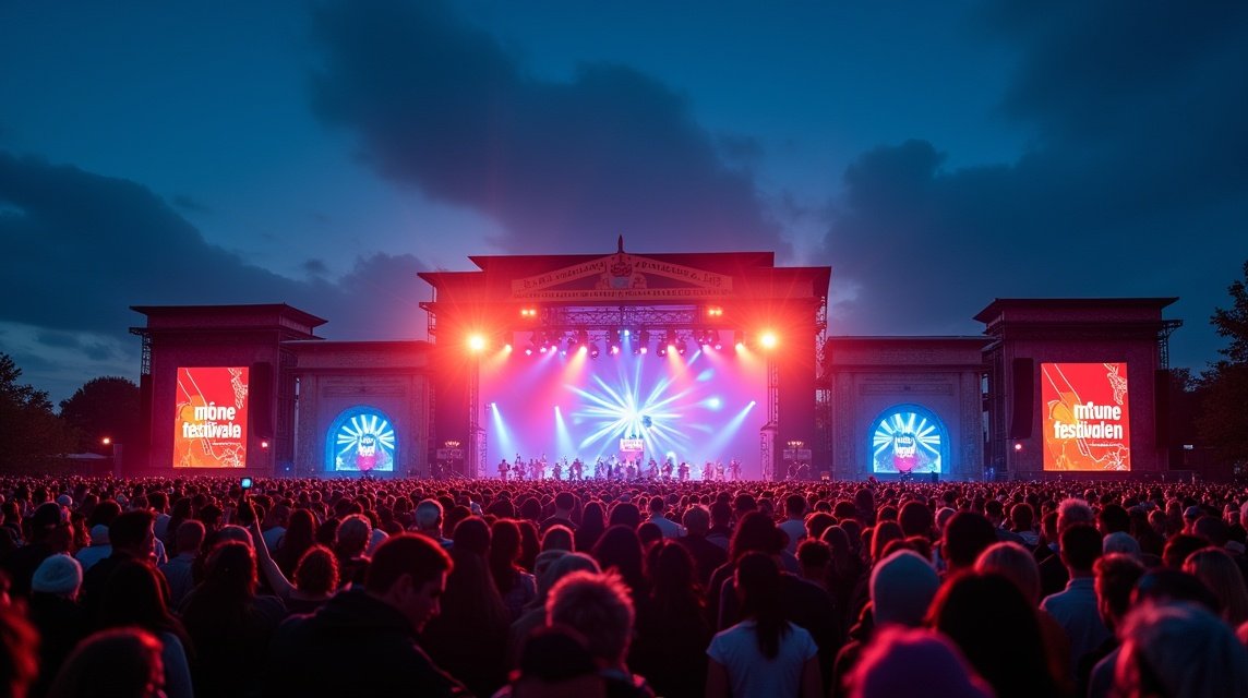 Månefestivalen zenei fesztivál Fredrikstadban, élő koncertekkel és varázslatos éjszakai hangulattal.