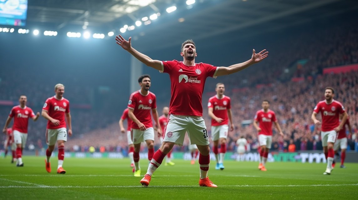 Molde FK ünneplése a stadionban, győzelem után.