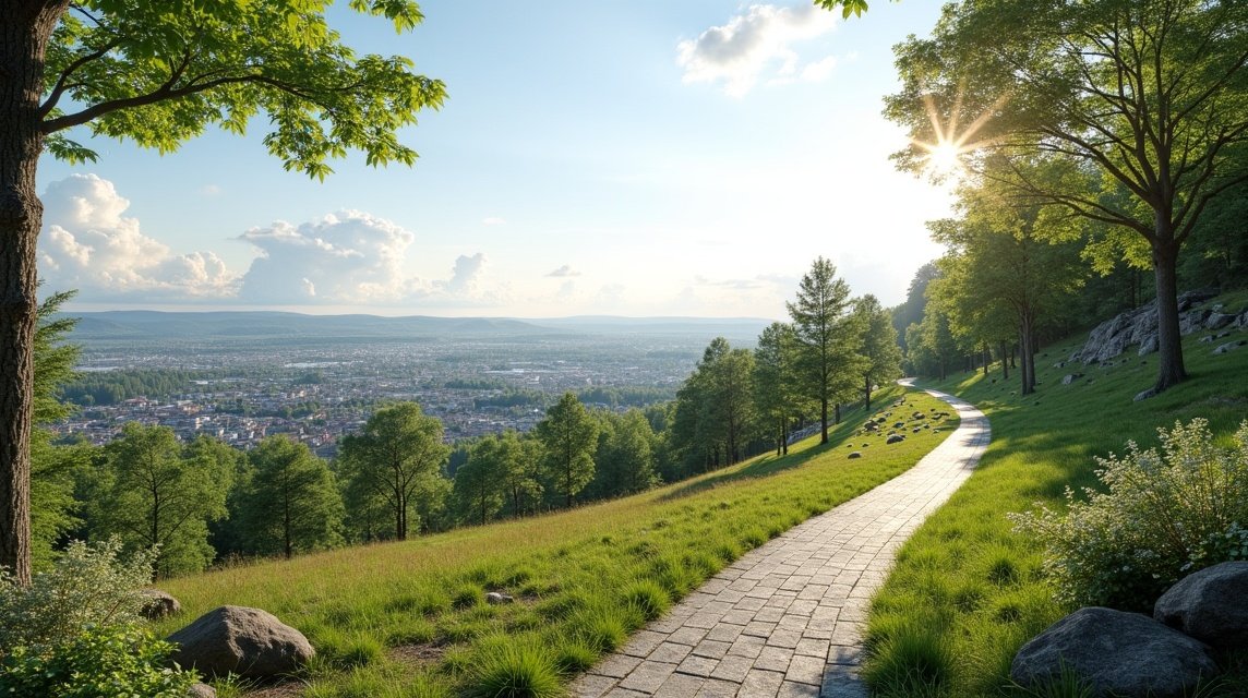 Panoráma a Mule Varde parkból Porsgrunn városára