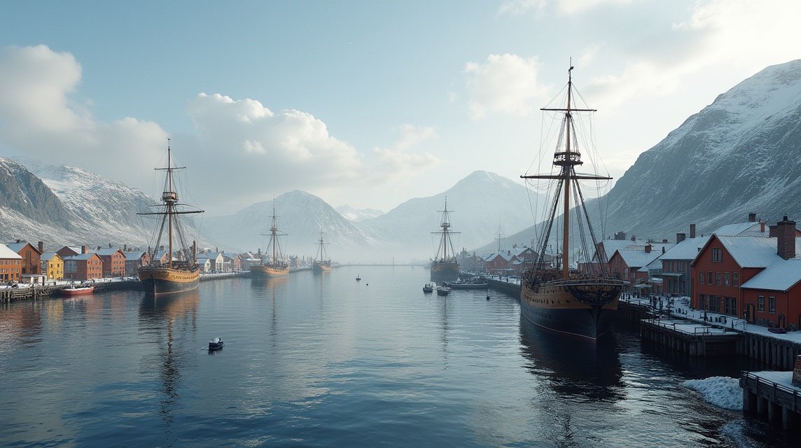 Sandefjord jéghideg vízzel és régi hajókkal teleszőtt kikötő