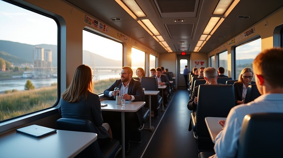 Kényelmes vonatút Stavangerből Sandnesbe gyönyörű kilátással