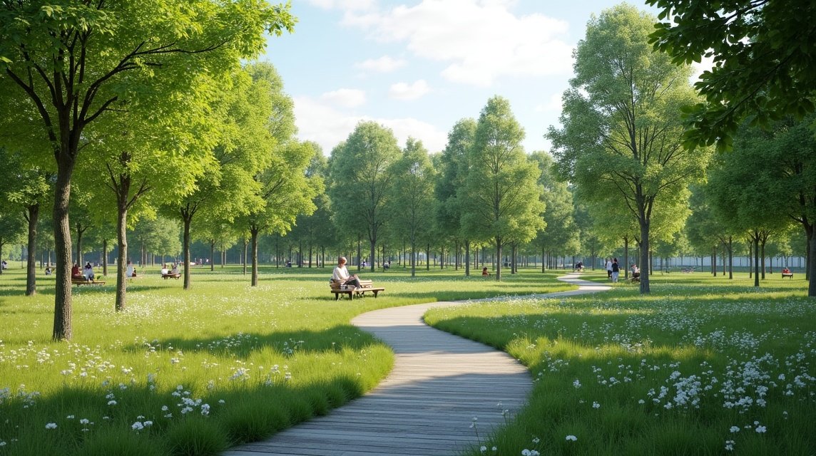 Sandnes zöld szíve, Sandvedparken: park, fák, sétaútvonal