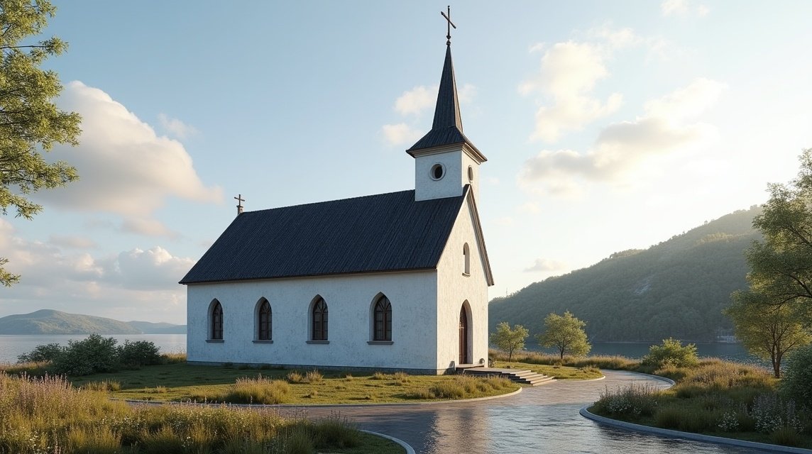 A Sandnes Templom gyönyörű építészete Norvégiában