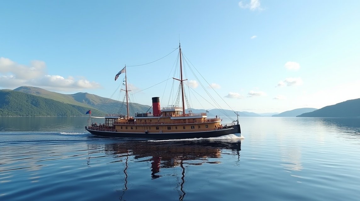 A Skibladner, a világ legrégebbi lapátkerekes gőzhajója a fjordban.
