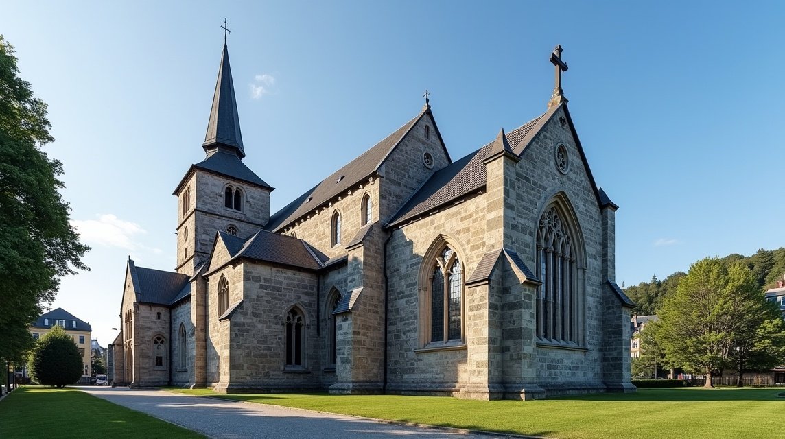 A Stavangeri Dóm építészeti részletei Norvégiában