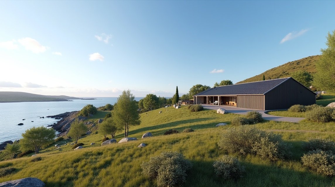 Harstad látnivalók - Trondenes Történeti Központ 1 Trondenes Történeti Központ panorámája Harstadban, Norvégiában.