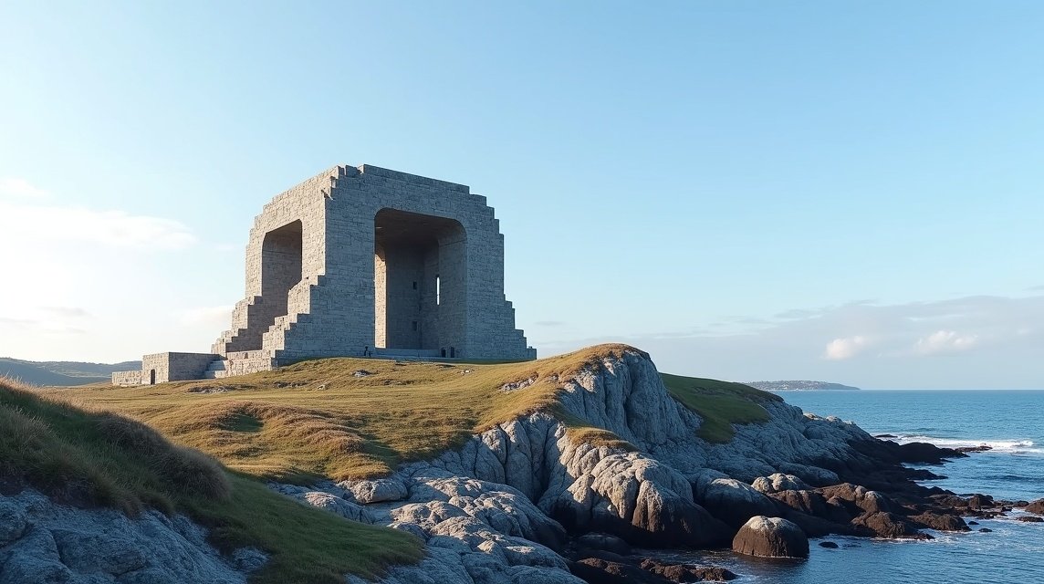 Ulabrand-emlékmű Larvik tengerpartján, Norvégiában