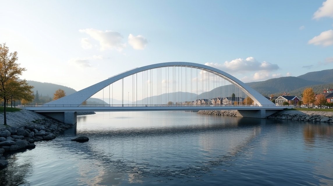 Ypsilon híd a Drammen városban, Norvégiában, gyönyörű kilátással.