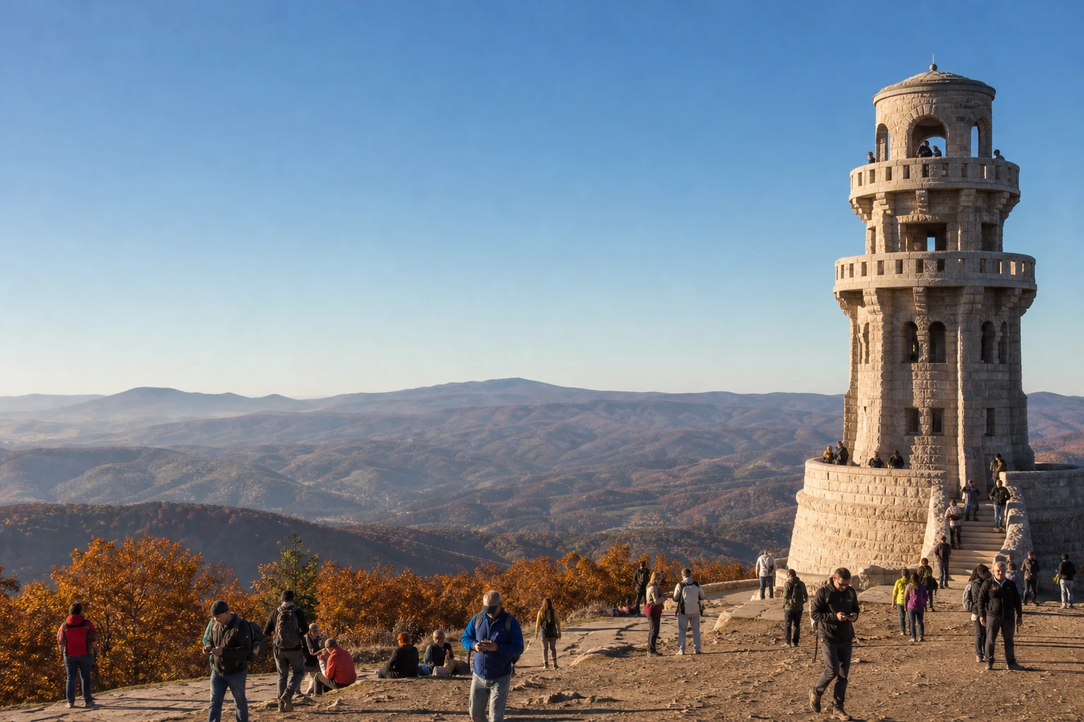 Pilis-tető és Boldog Özséb-kilátó – látványos célpont tiszta őszi napokra 1 Boldog Özséb-kilátó panorámája őszi napfényben